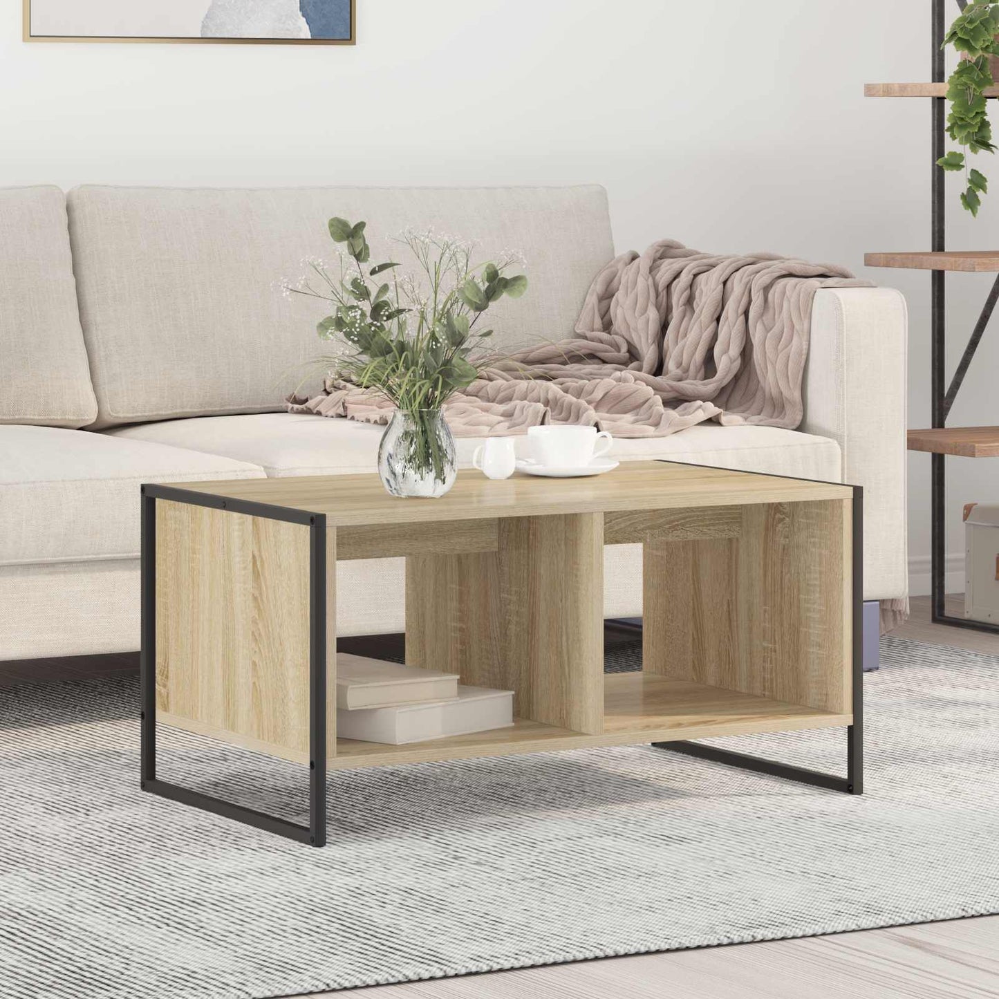 Tavolino da salotto Sonoma 80 x 50 x 40 cm Legno multistrato