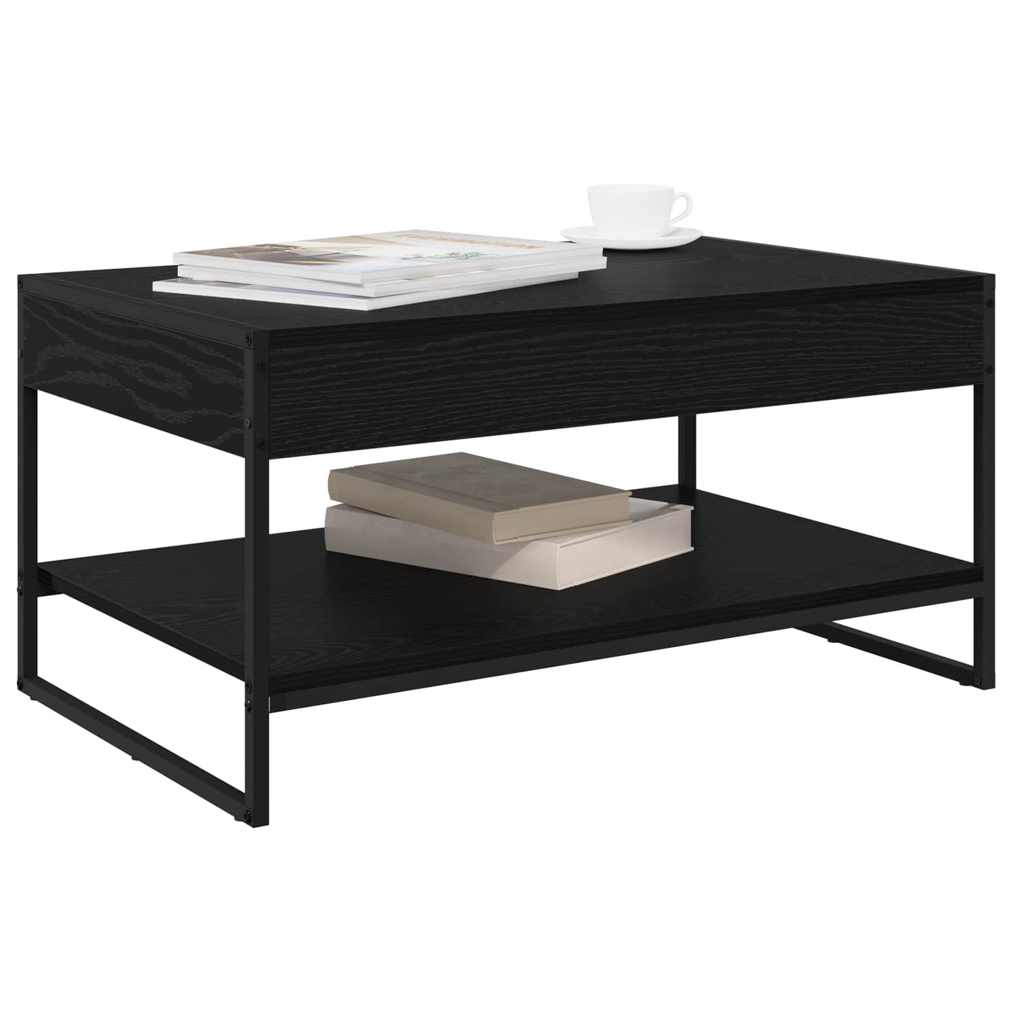 Tavolino da salotto Rovere Nero 80 x 50 x 40 cm