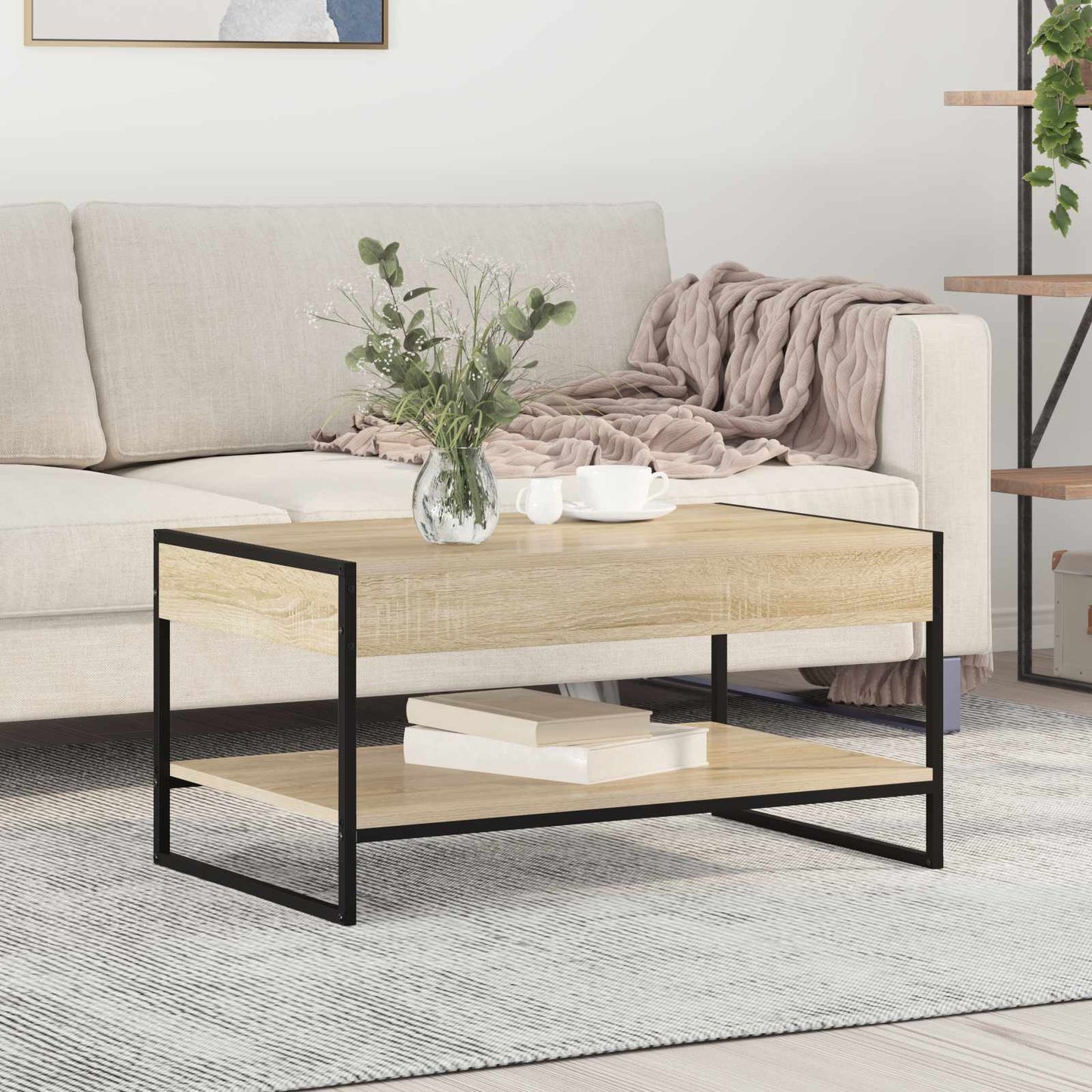 Tavolino da salotto Sonoma 80 x 50 x 40 cm Legno multistrato