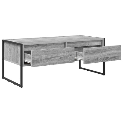 Tavolino da salotto con cassetto Grigio Sonoma 100 x 46 x 40 cm