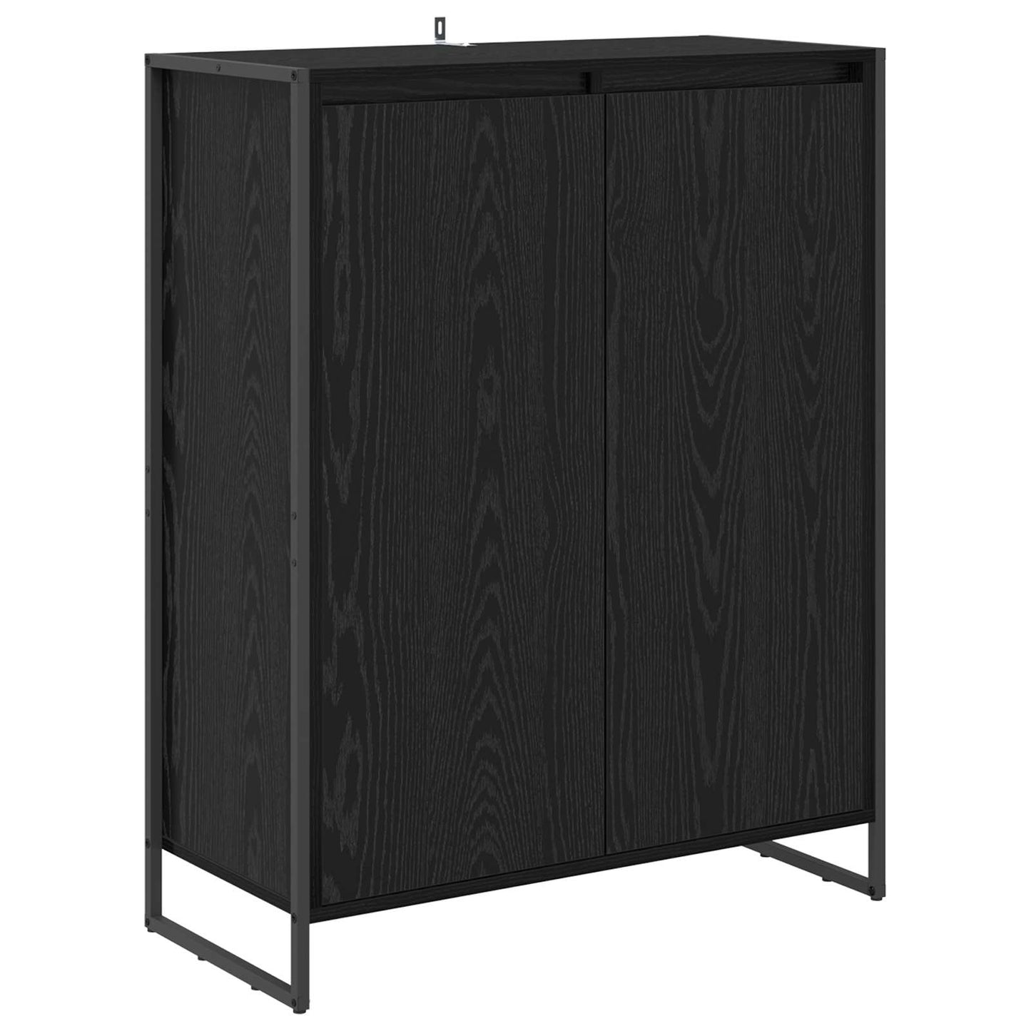Mobile per scarpe con porta Rovere Nero 79 x 36 x 100 cm