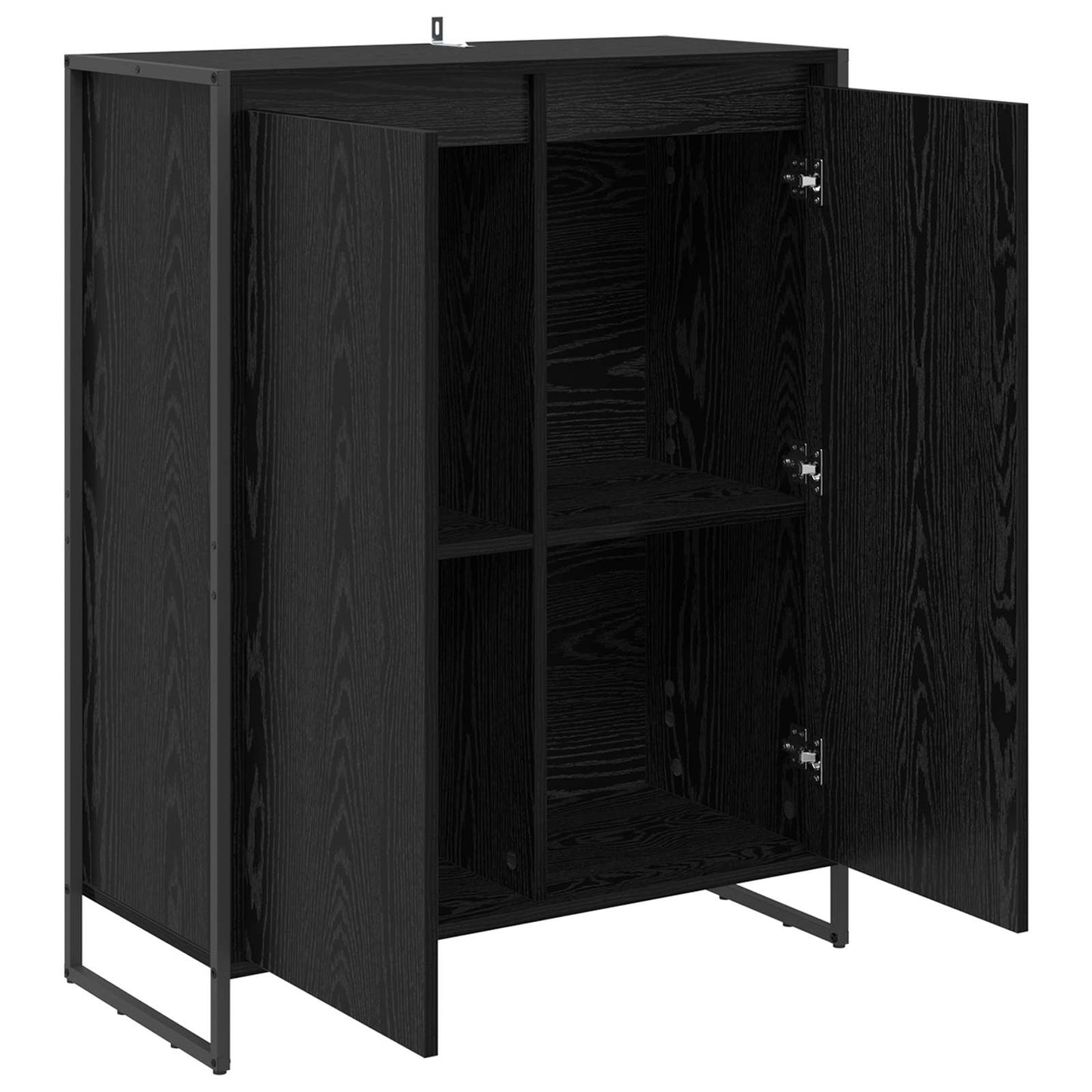 Mobile per scarpe con porta Rovere Nero 79 x 36 x 100 cm