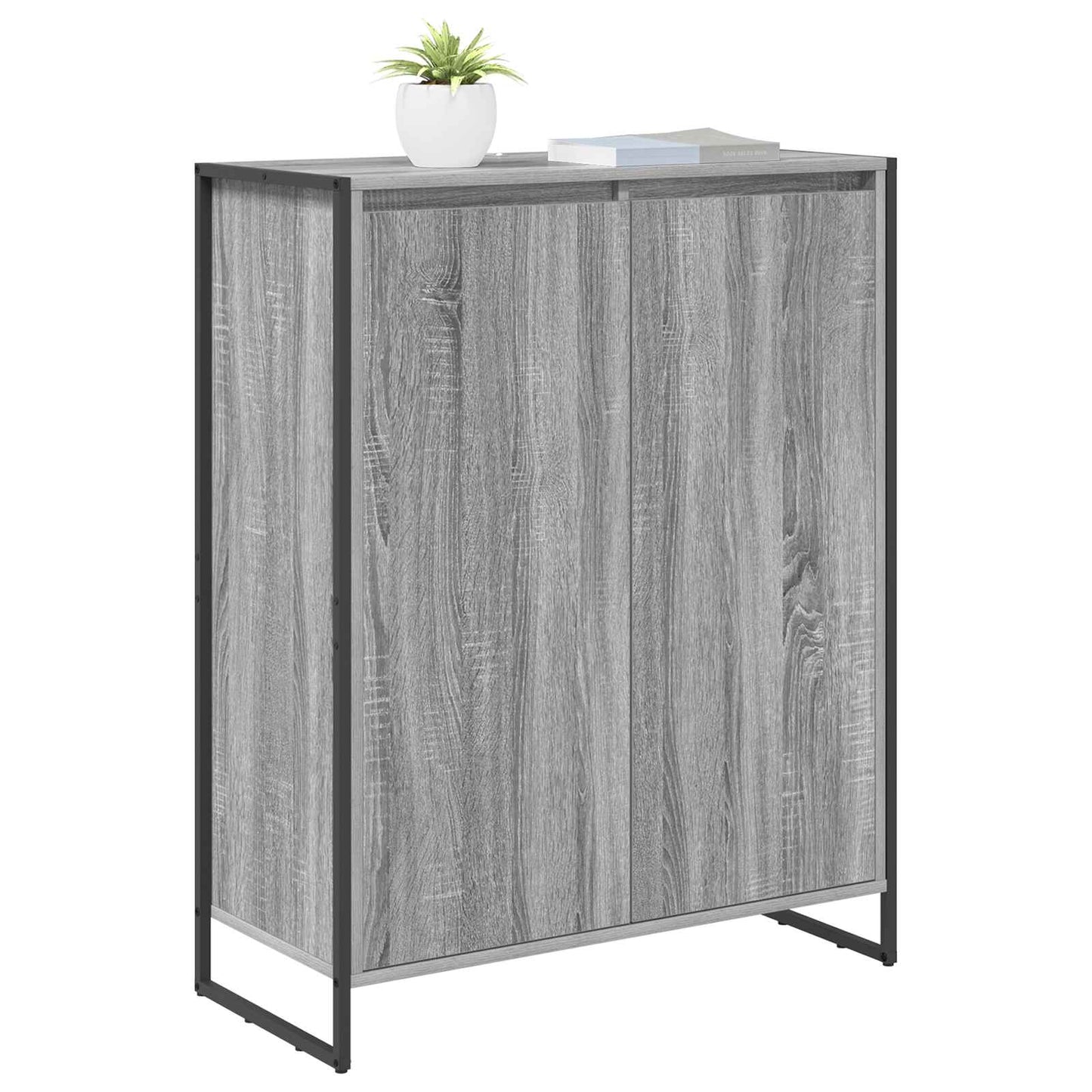 Mobile per scarpe con porta Grigio Sonoma 79 x 36 x 100 cm
