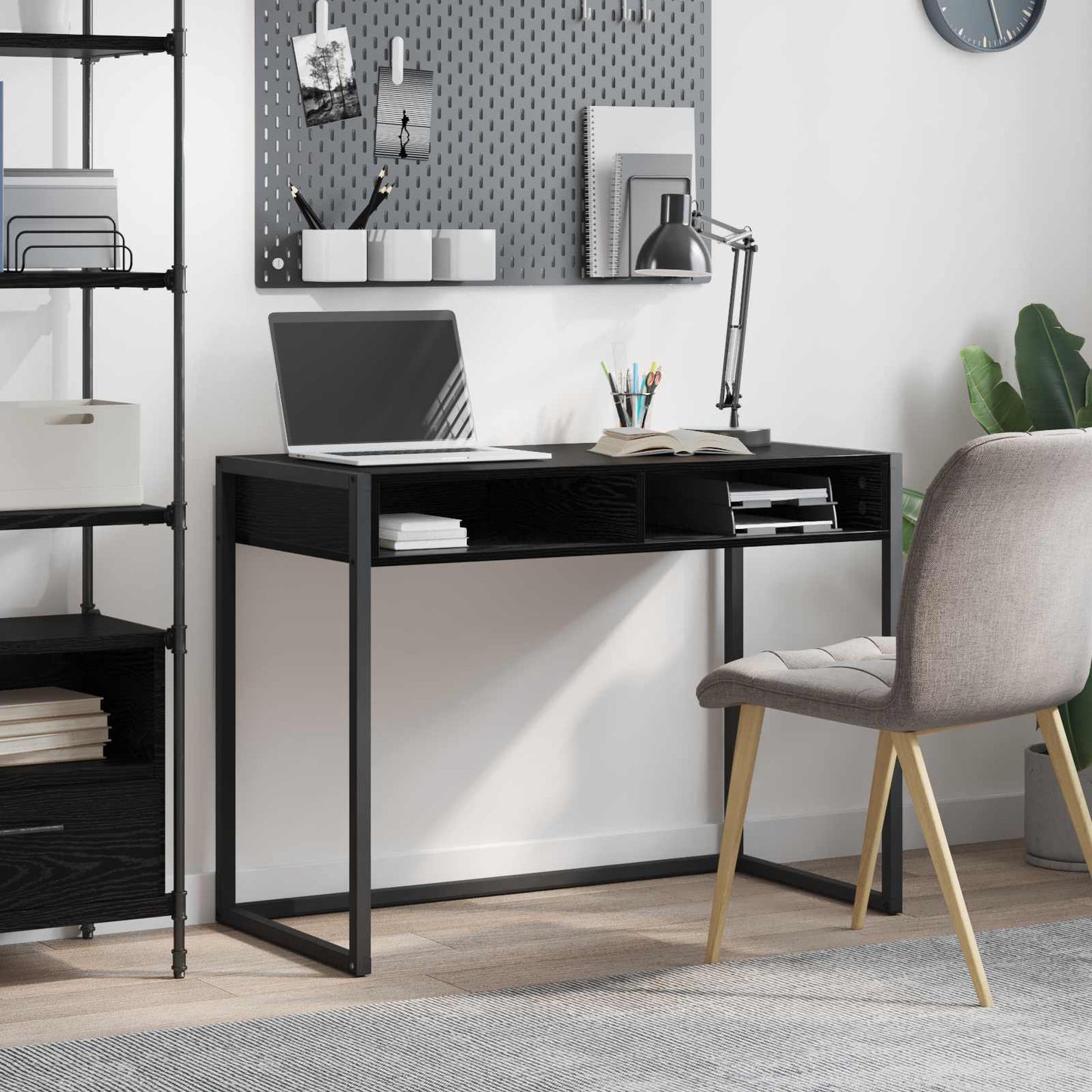 Scrivania Rovere Nero 100 x 50 x 75 cm Legno multistrato