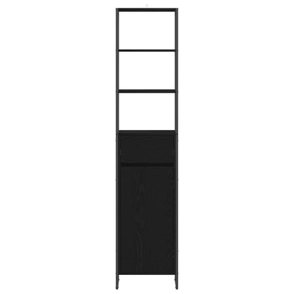 Mobile da Bagno Rovere Nero 40 x 30 x 180 cm Legno multistrato