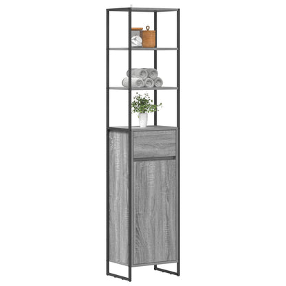 Mobile da Bagno con cassetto Grigio Sonoma 40 x 30 x 180 cm