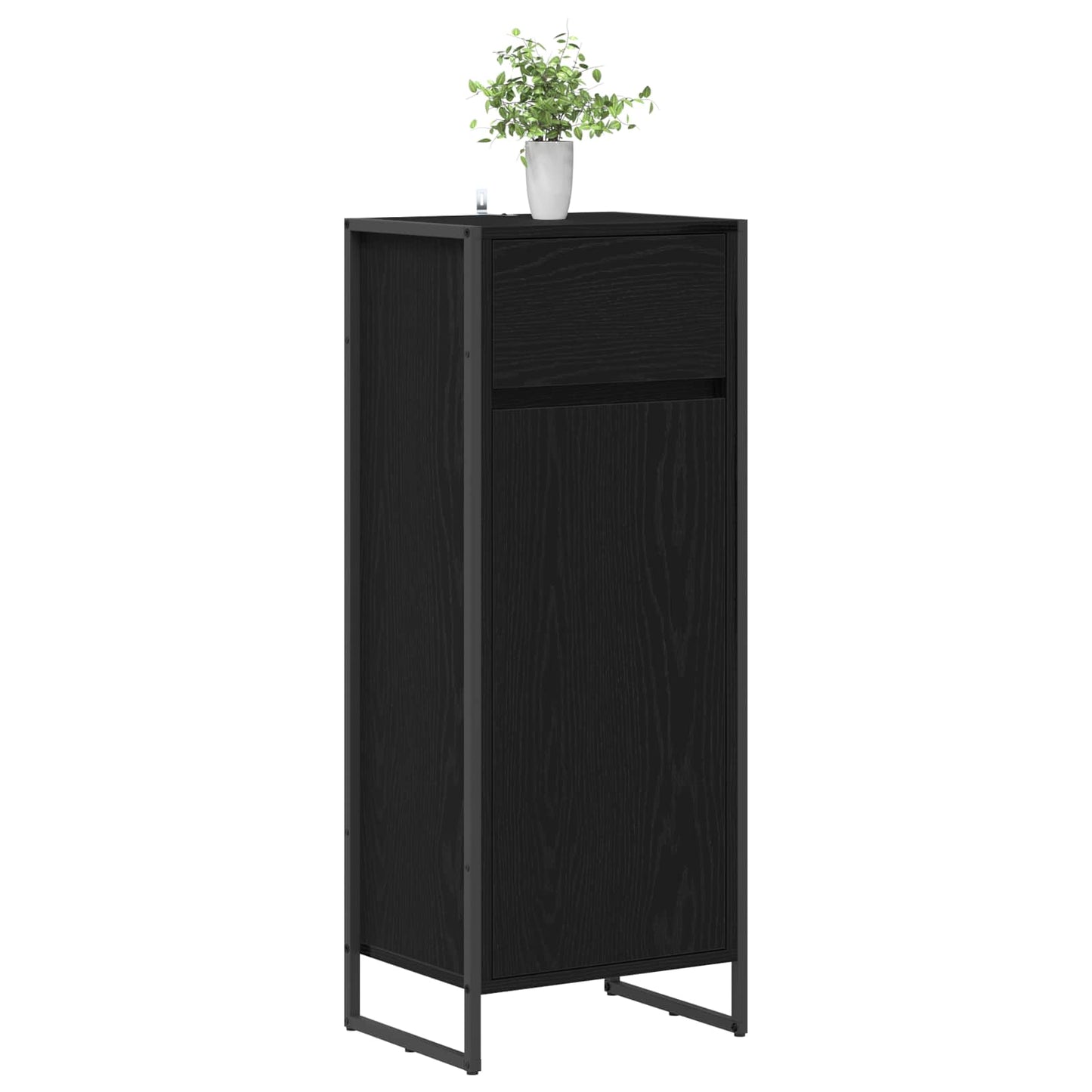 Mobile da Bagno Rovere Nero 40 x 30 x 100 cm Legno multistrato