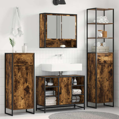 Mobile da Bagno con cassetto Quercia Fumosa 40 x 30 x 100 cm