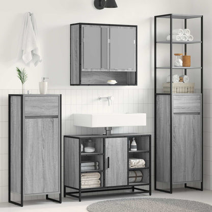 Mobile da Bagno con cassetto Grigio Sonoma 40 x 30 x 100 cm