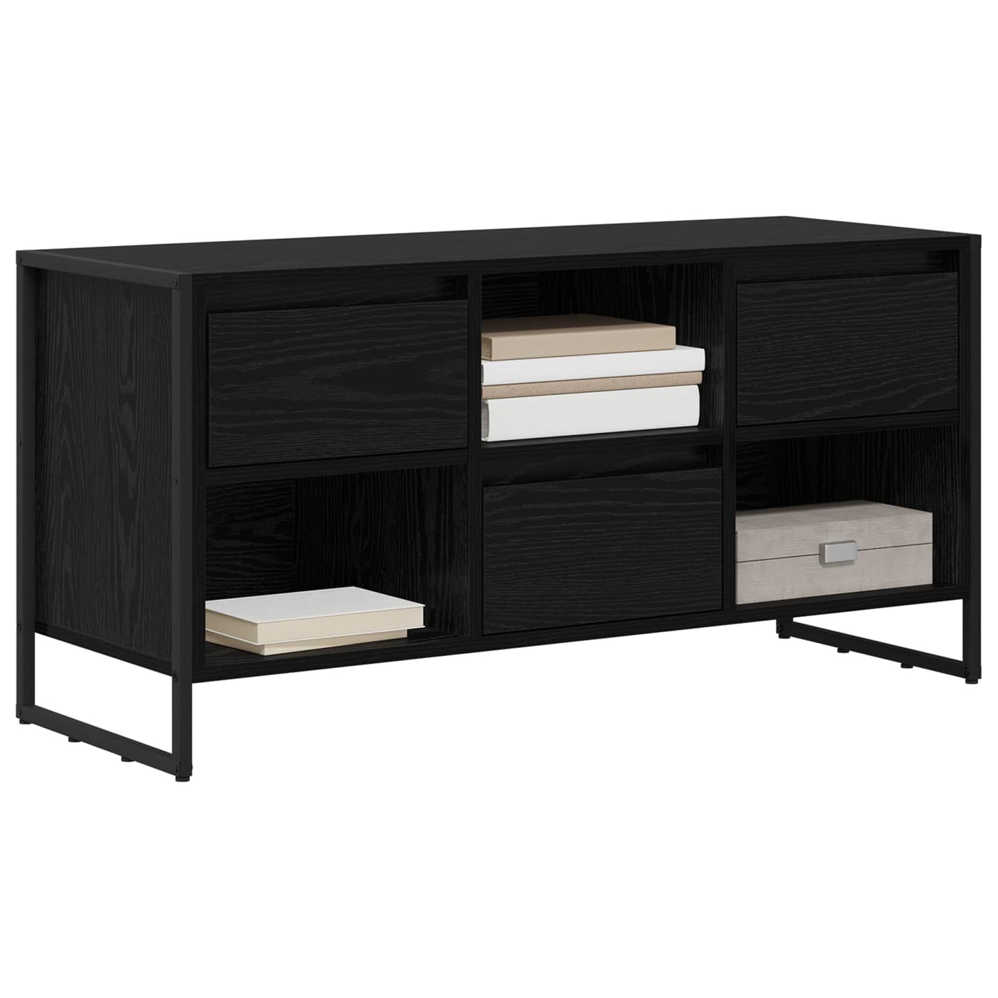 Mobile TV Rovere Nero 100 x 36 x 49,5 cm Legno multistrato
