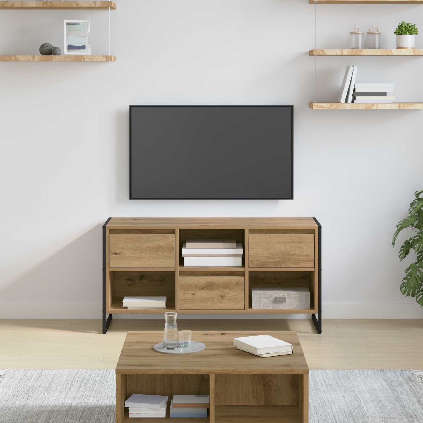 Mobile TV con cassetto Rovere Artigianale 100 x 36 x 49,5 cm