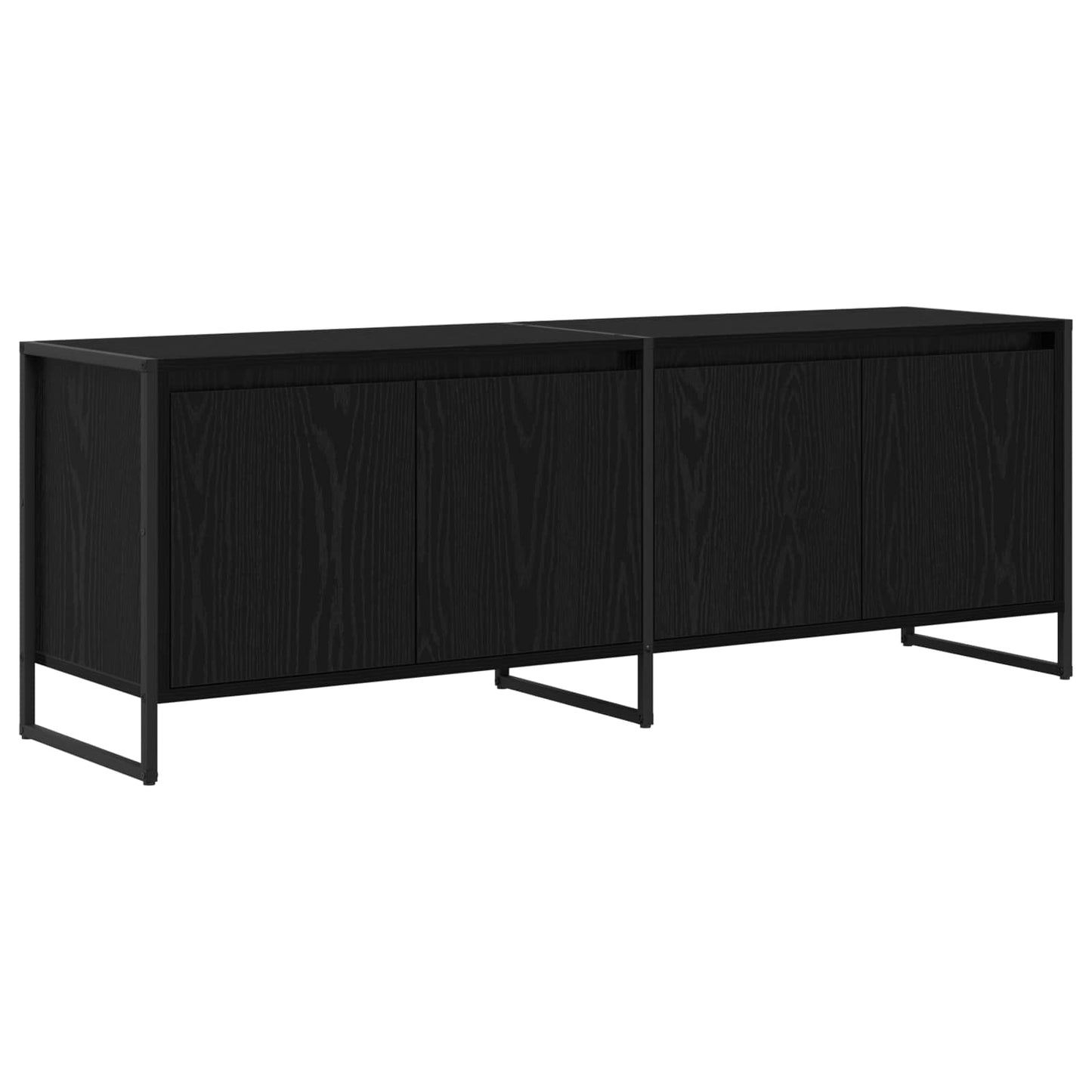 Mobile TV Rovere Nero 140 x 36 x 49.5 cm Legno multistrato