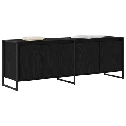 Mobile TV Rovere Nero 140 x 36 x 49.5 cm Legno multistrato
