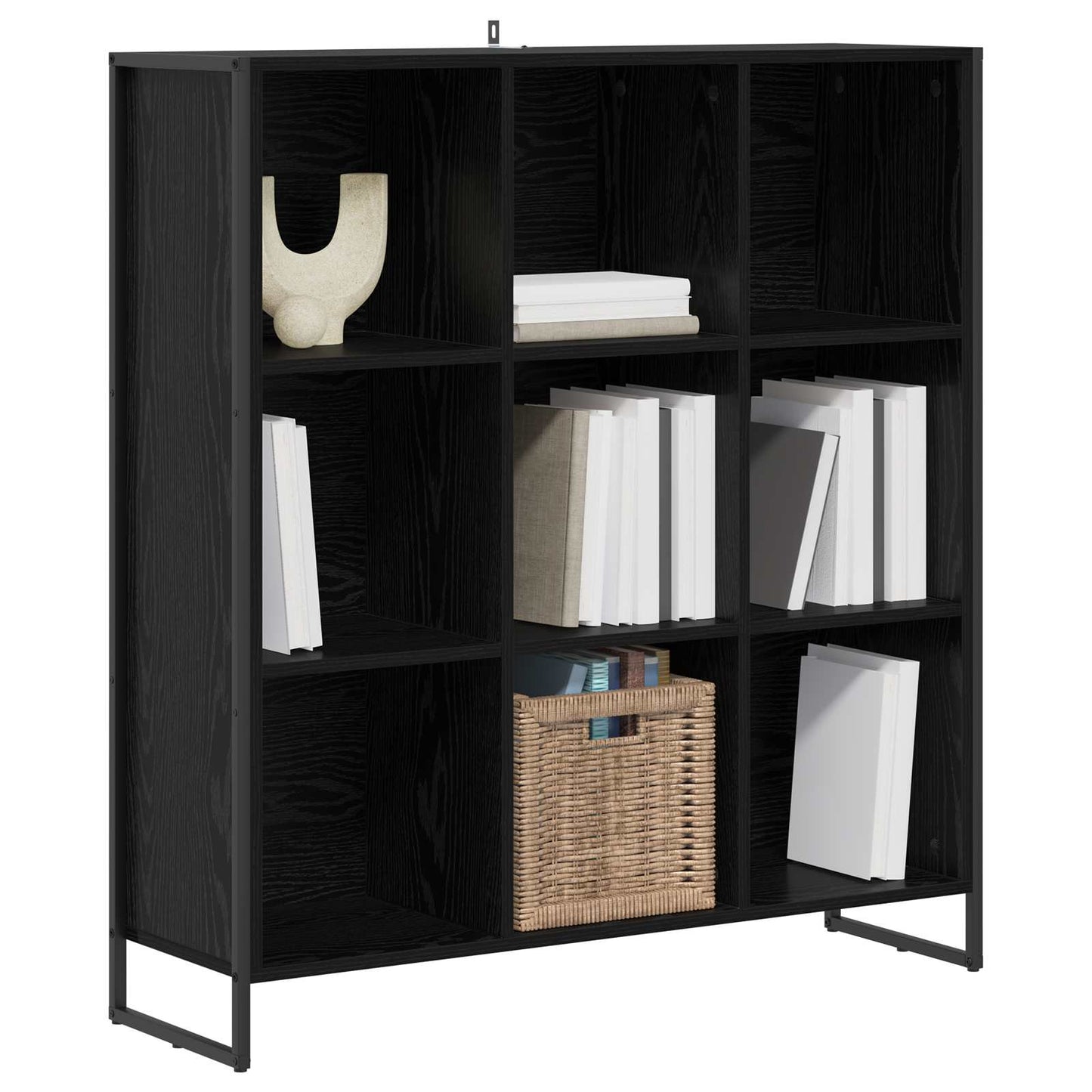 Armadio per Libri Rovere Nero 99.5 x 30 x 108.5 cm
