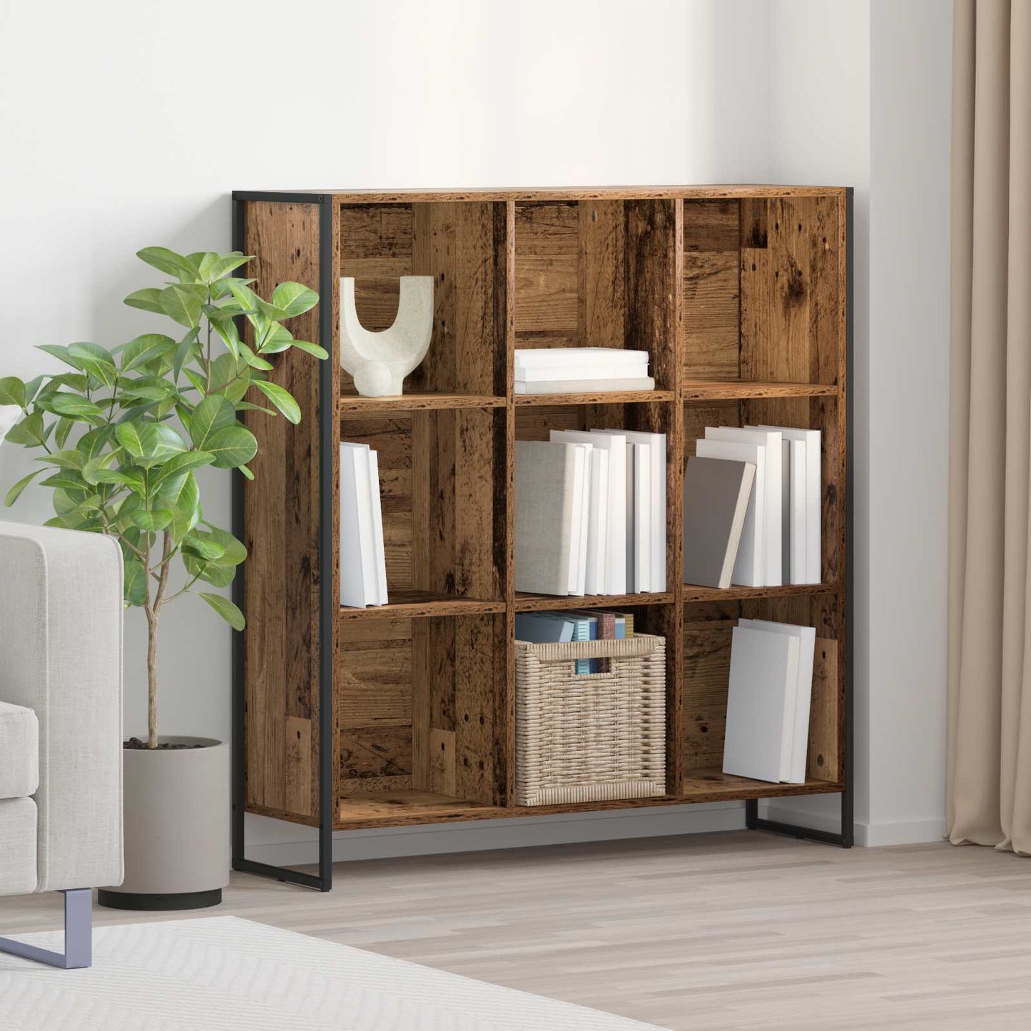 Armadio per Libri Legno vecchio 99.5 x 30 x 108.5 cm