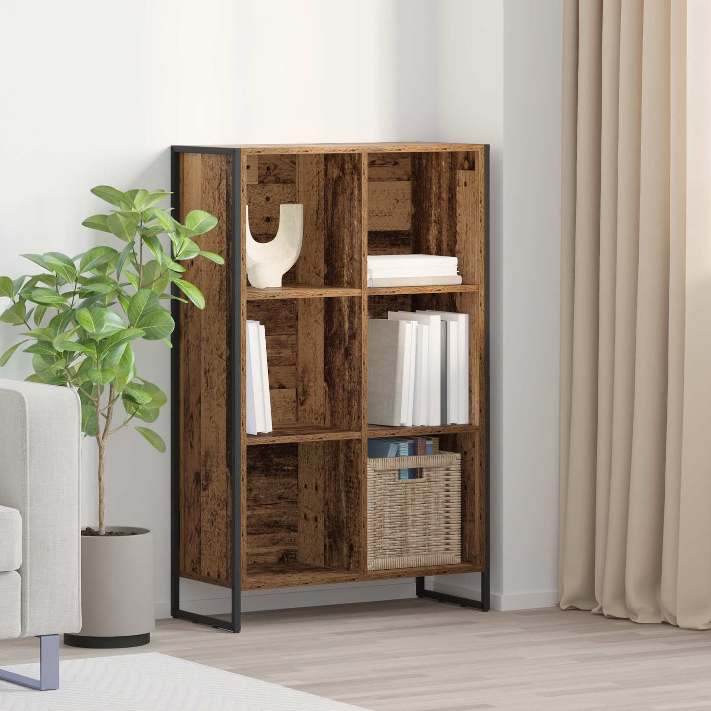 Armadio per Libri Legno vecchio 99.5 x 30 x 108.5 cm