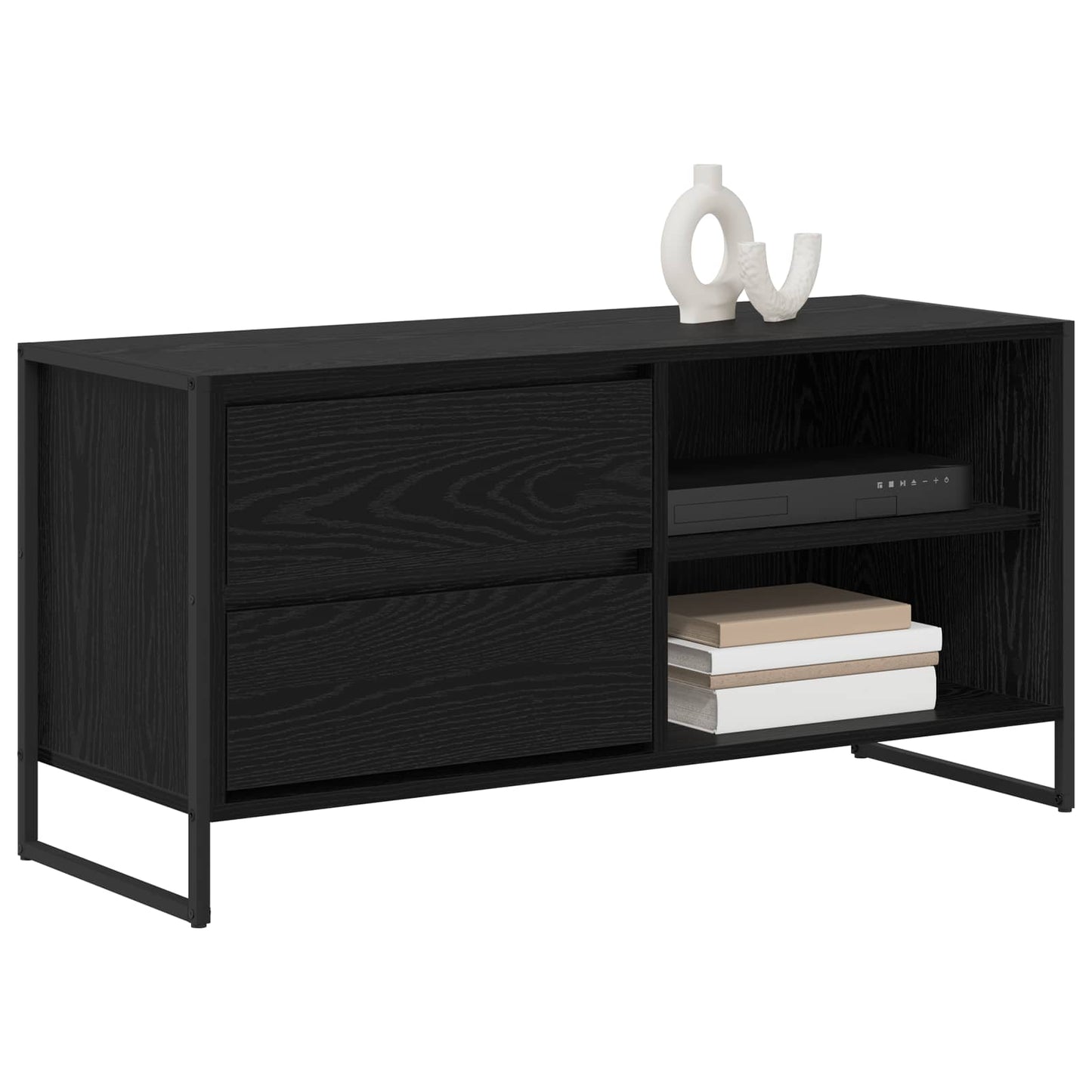 Mobile TV Rovere Nero 100 x 36 x 49,5 cm Legno multistrato