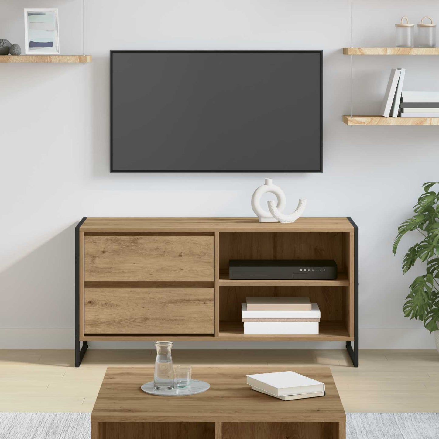 Mobile TV con cassetto Rovere Artigianale 100 x 36 x 49,5 cm