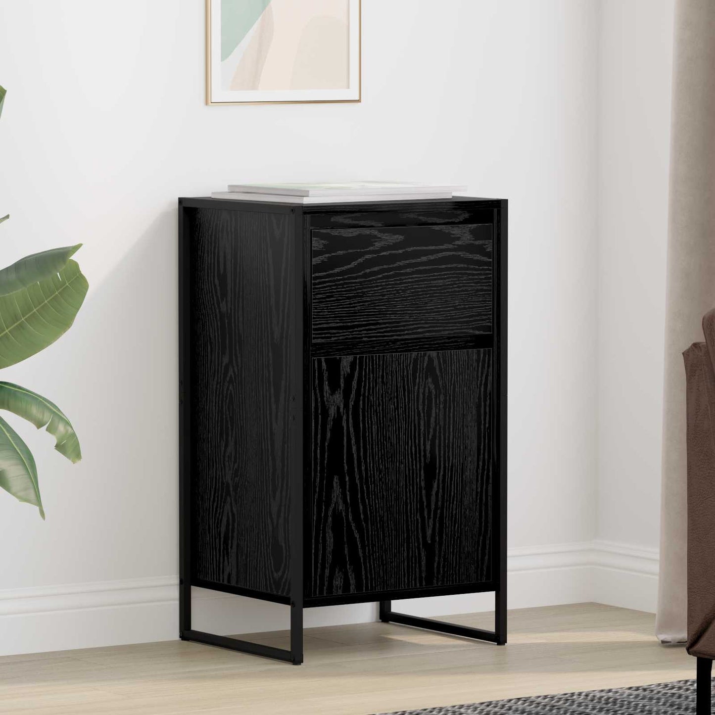 Credenza Rovere Nero 81 x 36 x 150.5 cm Legno multistrato