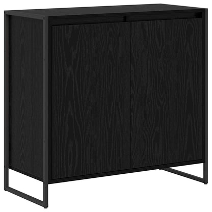 Mobile laterale Rovere Nero 79 x 36 x 75 cm Legno multistrato