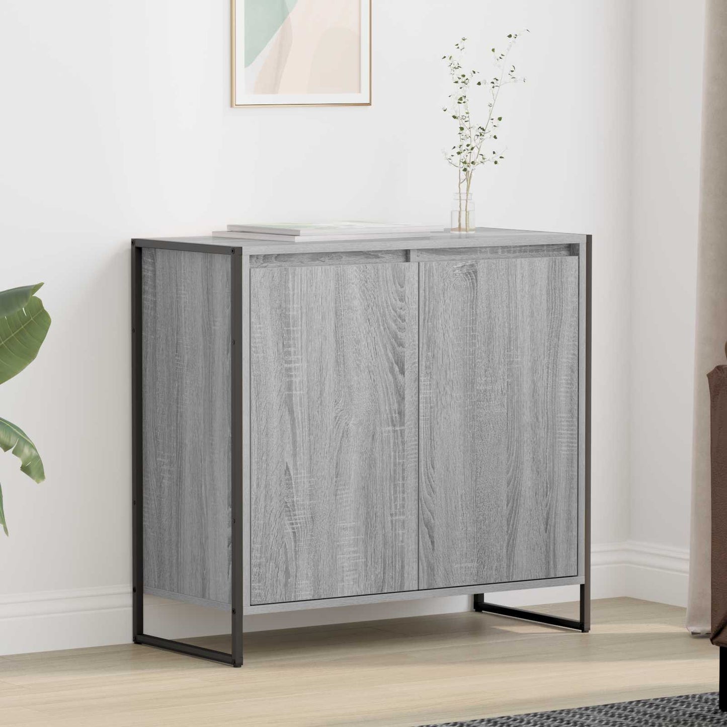 Mobile laterale Grigio Sonoma 79 x 36 x 75 cm Legno multistrato