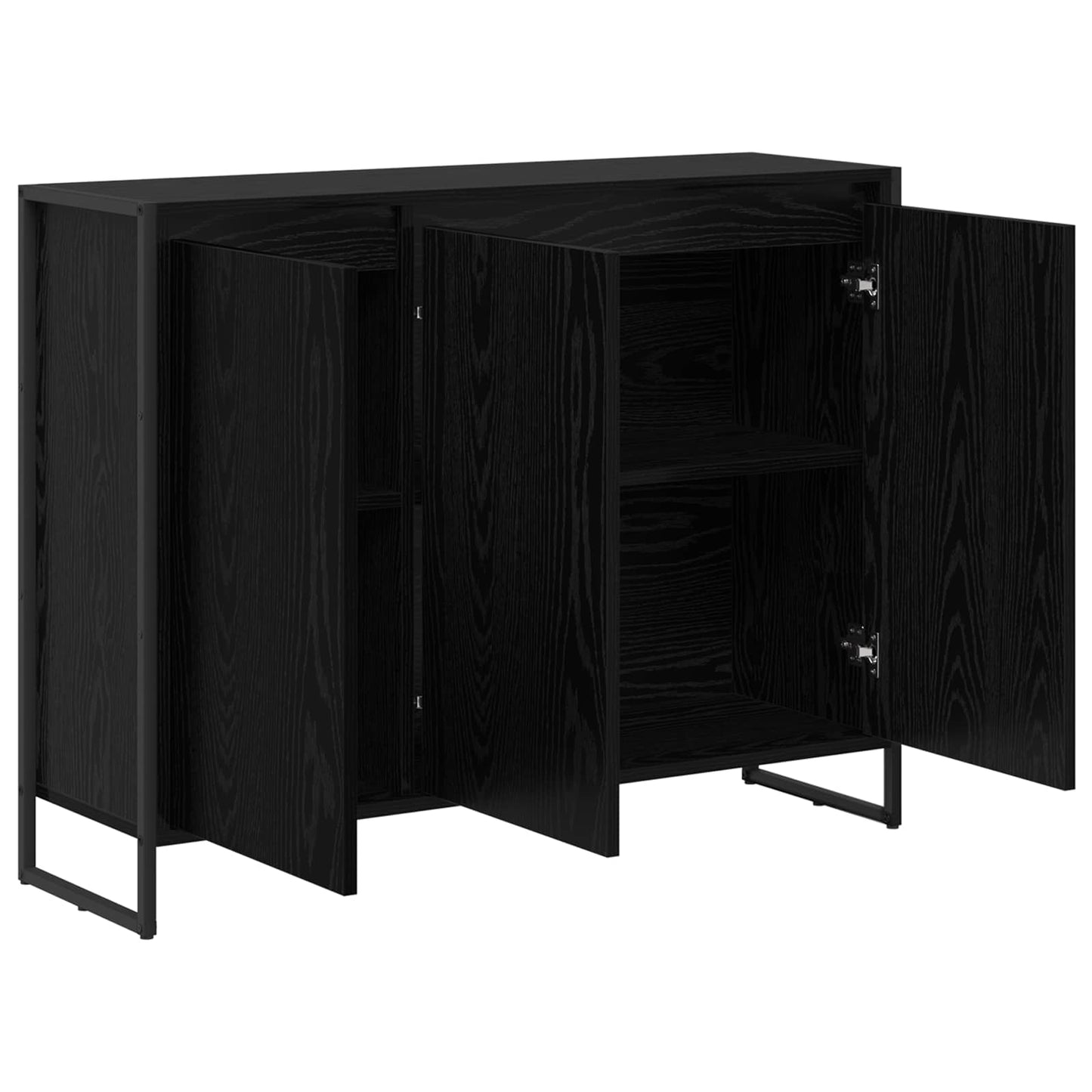 Mobile laterale Rovere Nero 96,5 x 30 x 75 cm Legno multistrato