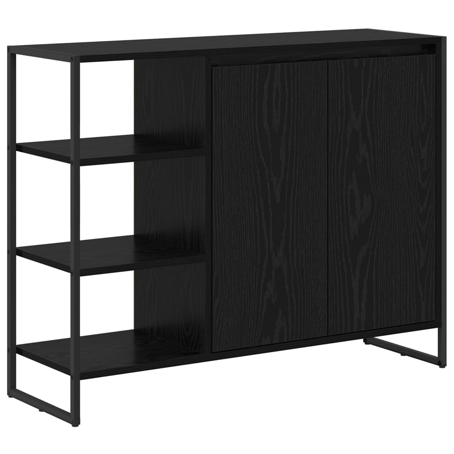 Mobile laterale Rovere Nero 96,5 x 30 x 75 cm Legno multistrato