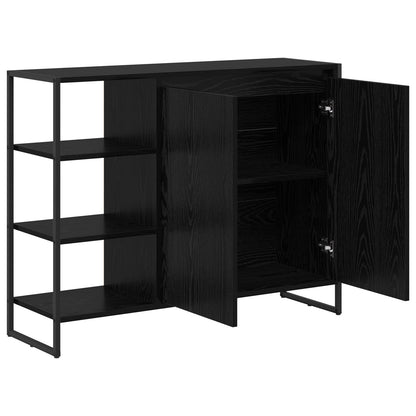 Mobile laterale Rovere Nero 96,5 x 30 x 75 cm Legno multistrato