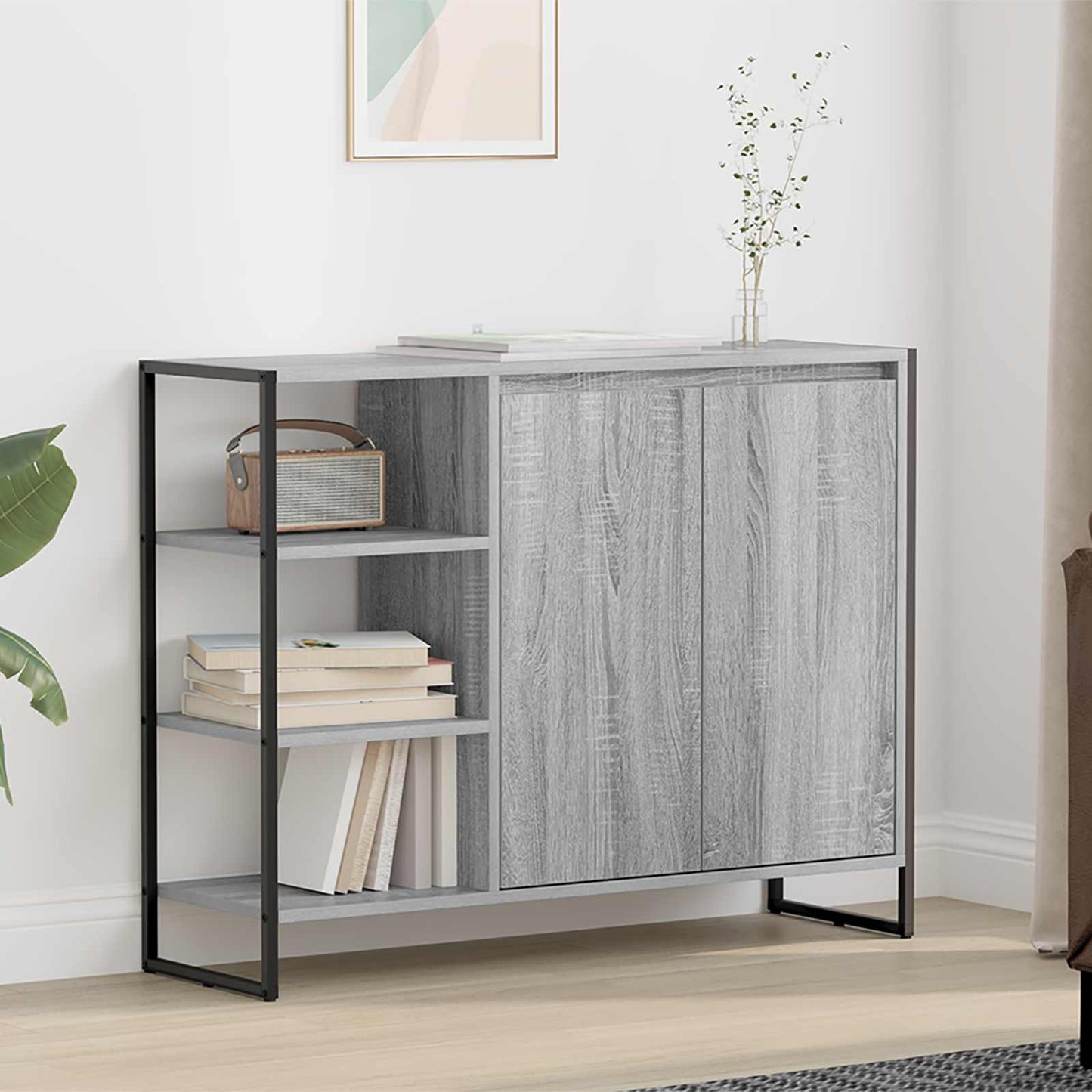 Mobile laterale Grigio Sonoma 96,5 x 30 x 75 cm