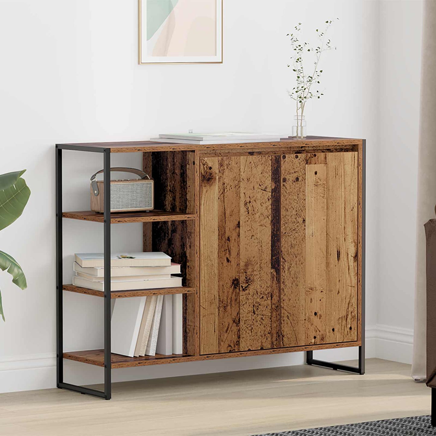 Mobile laterale Legno vecchio 96.5 x 30 x 75 cm