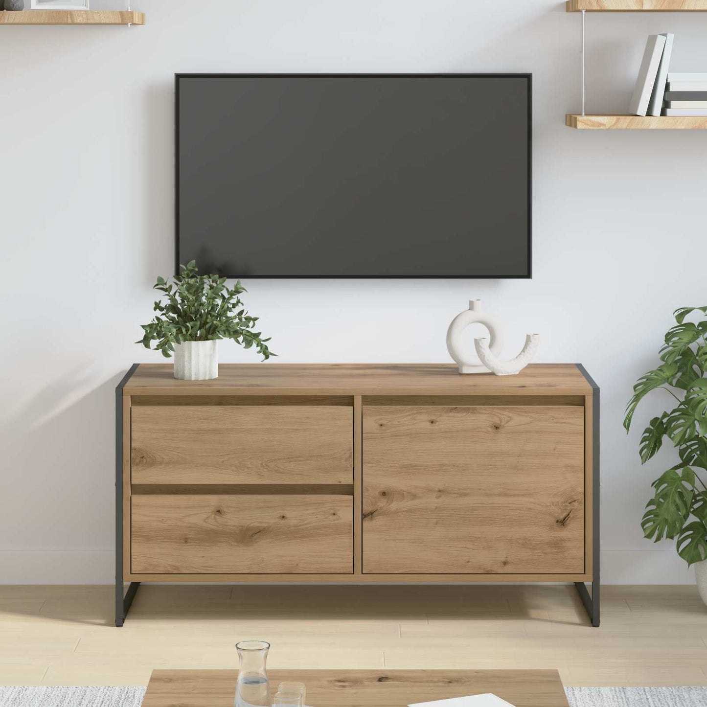 Mobile TV con cassetto Rovere Artigianale 100 x 36 x 49,5 cm