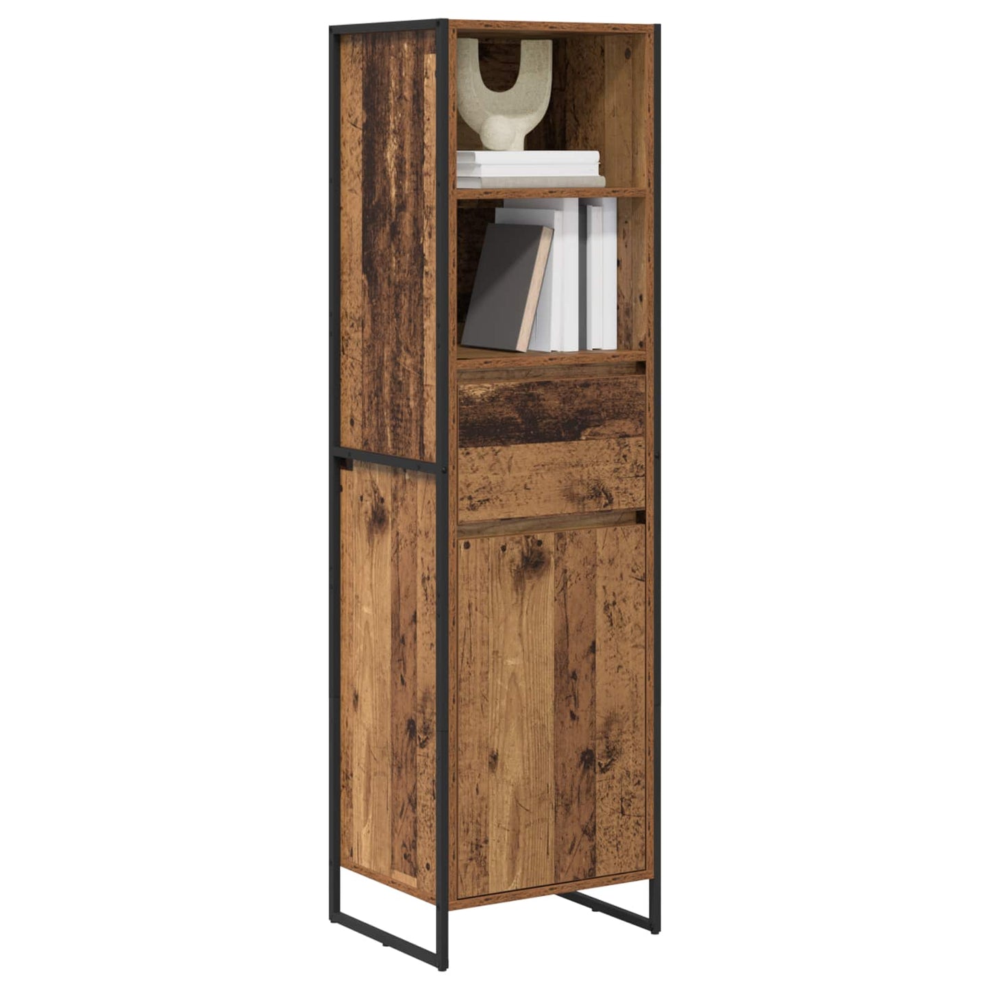 Armadio per Libri con cassetto Legno vecchio 43 x 36 x 150.5 cm