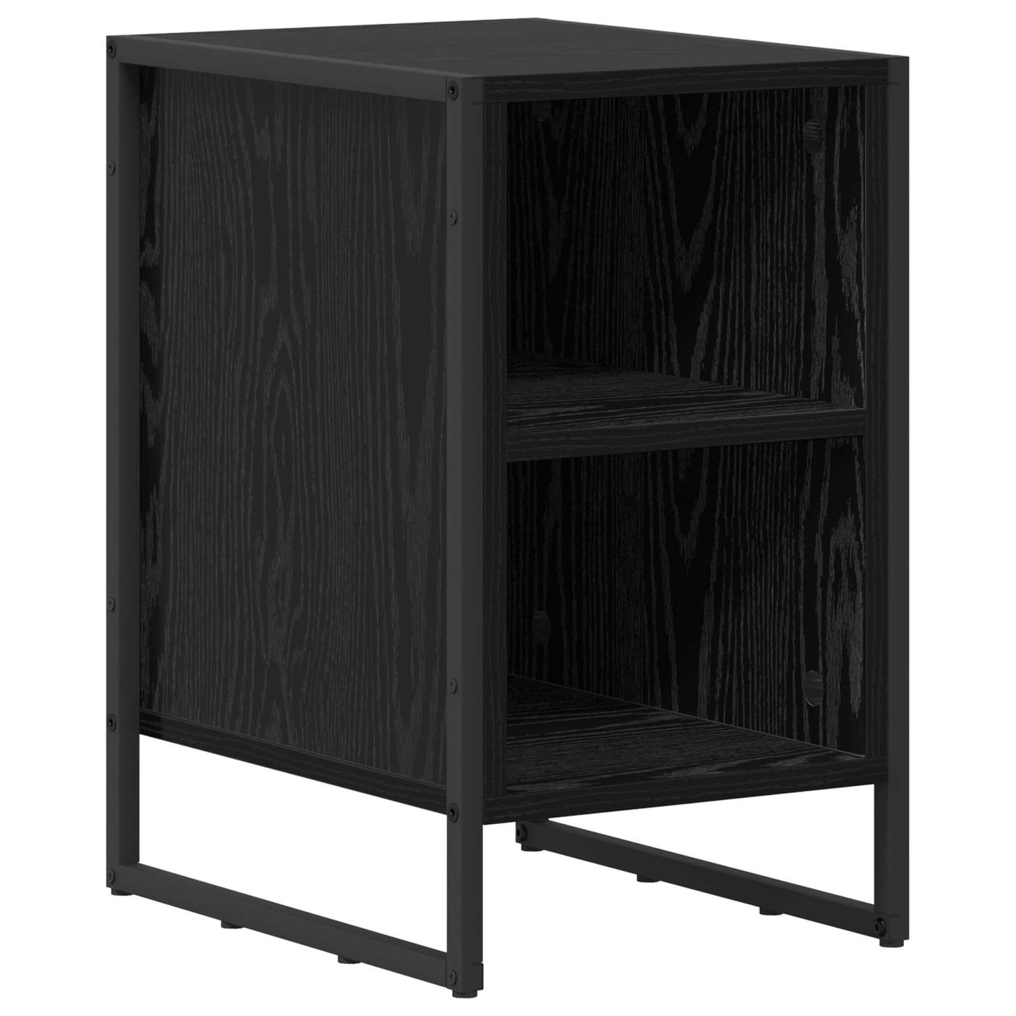 Comodino Rovere Nero 39.5 x 30 x 50 cm Legno multistrato