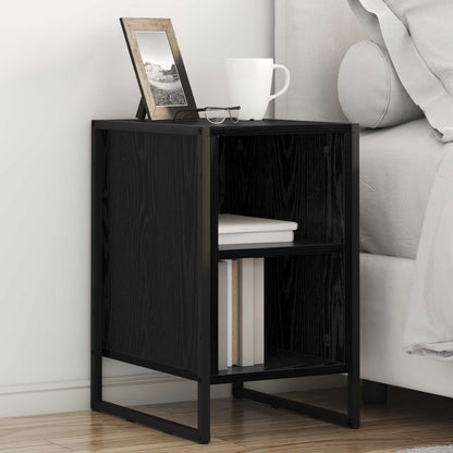 Comodino 2 pcs Rovere Nero 39.5 x 30 x 50 cm Legno multistrato