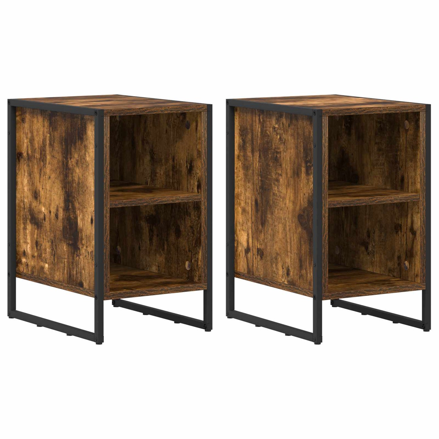Comodino 2 pcs Rovere FumÃ¨ 39.5 x 30 x 50 cm Legno multistrato