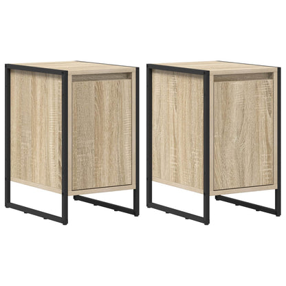 Comodino 2 pcs Sonoma 39.5 x 30 x 50 cm Legno multistrato