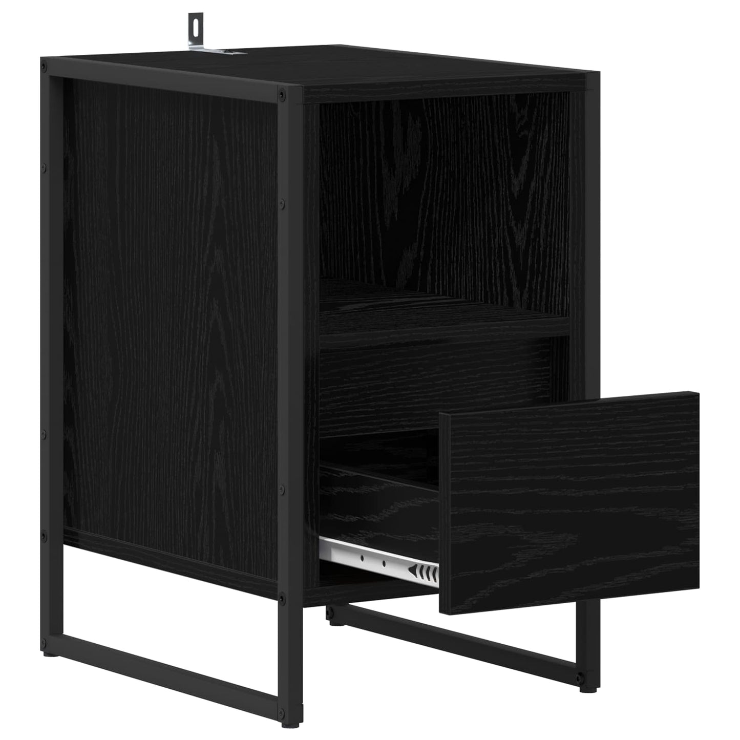 Comodino Rovere Nero 39.5 x 30 x 50 cm Legno multistrato