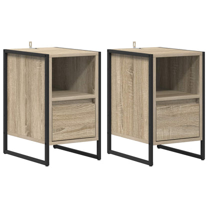 Comodino 2 pcs Sonoma 39.5 x 30 x 50 cm Legno multistrato