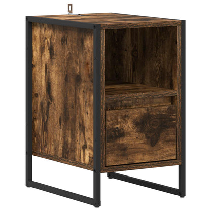 Comodino con cassetto 2 pcs Quercia Fumosa 39,5 x 30 x 50 cm