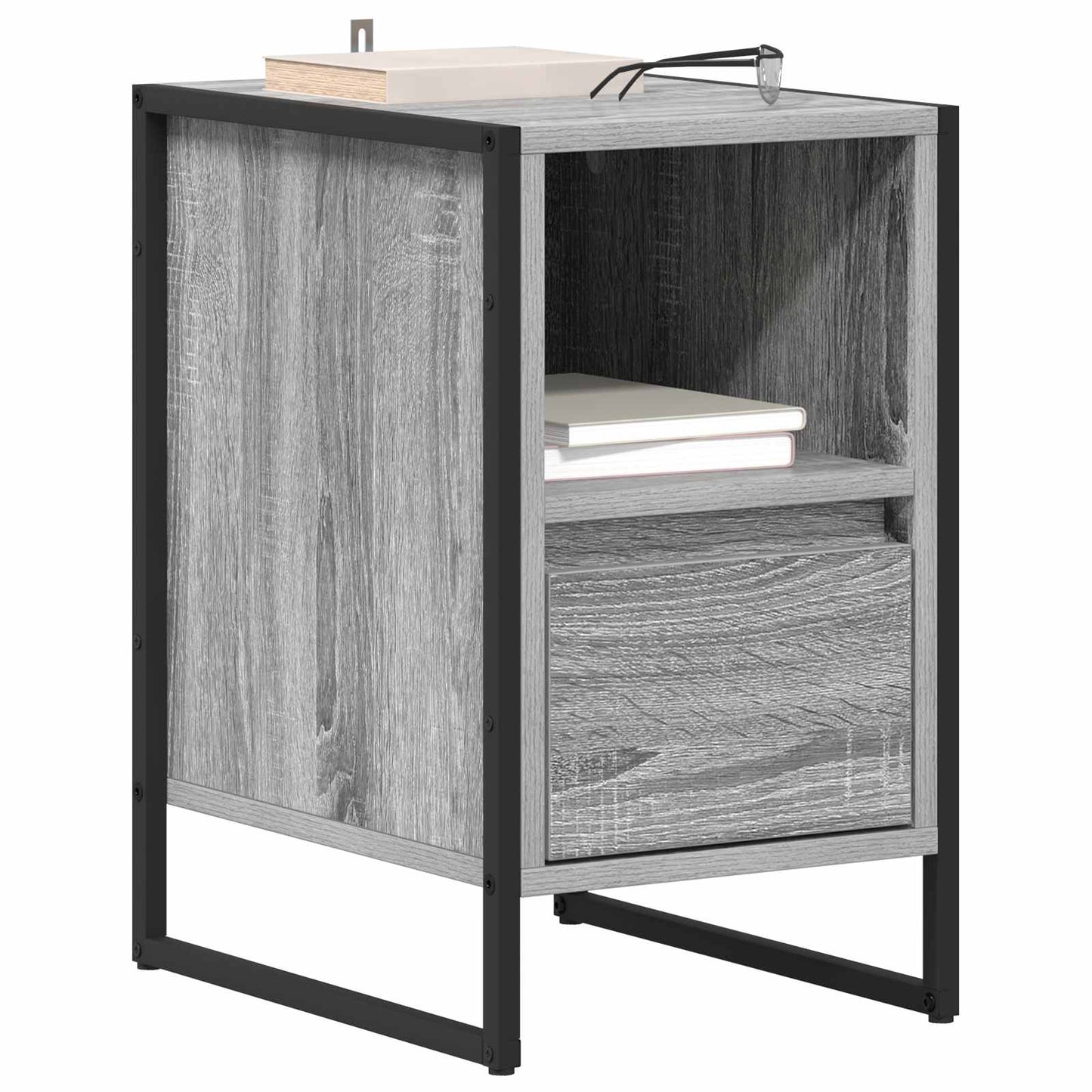 Comodino con cassetto 2 pcs Grigio Sonoma 39,5 x 30 x 50 cm
