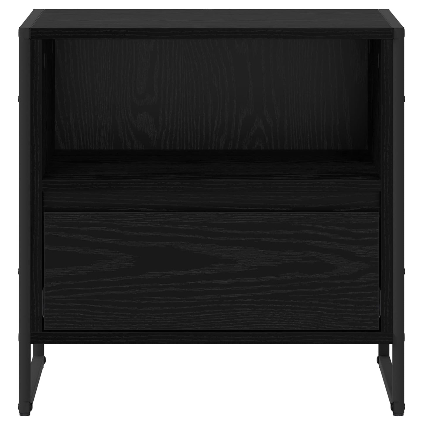 Comodino Rovere Nero 50 x 39,5 x 50 cm Legno multistrato