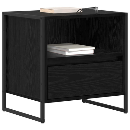 Comodino Rovere Nero 50 x 39,5 x 50 cm Legno multistrato