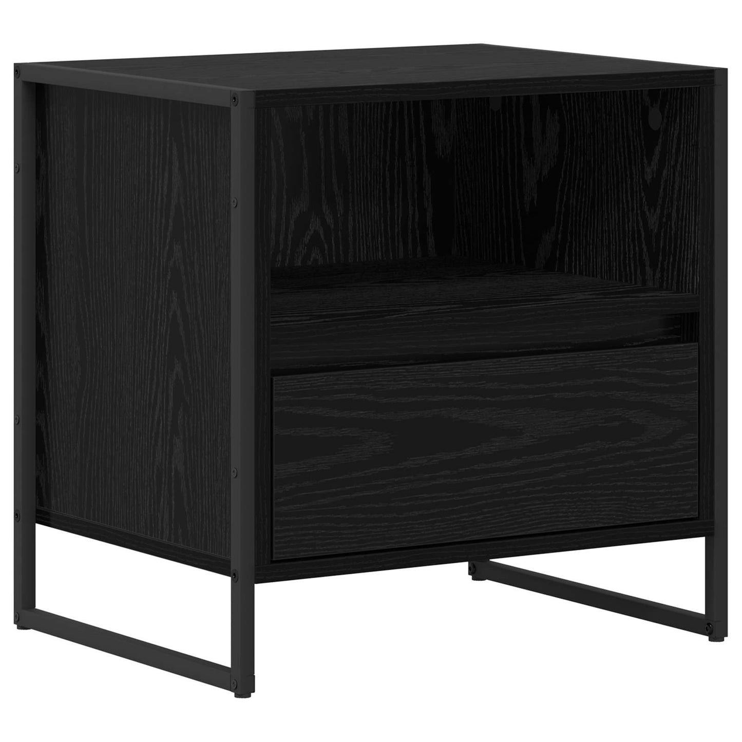 Comodino 2 pcs Rovere Nero 50 x 39,5 x 50 cm Legno multistrato