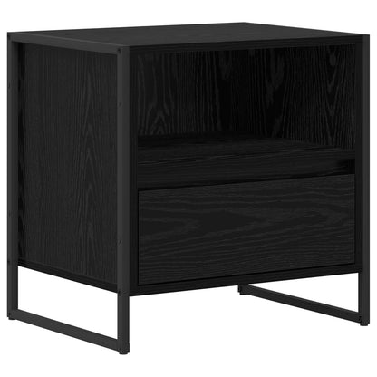 Comodino 2 pcs Rovere Nero 50 x 39,5 x 50 cm Legno multistrato
