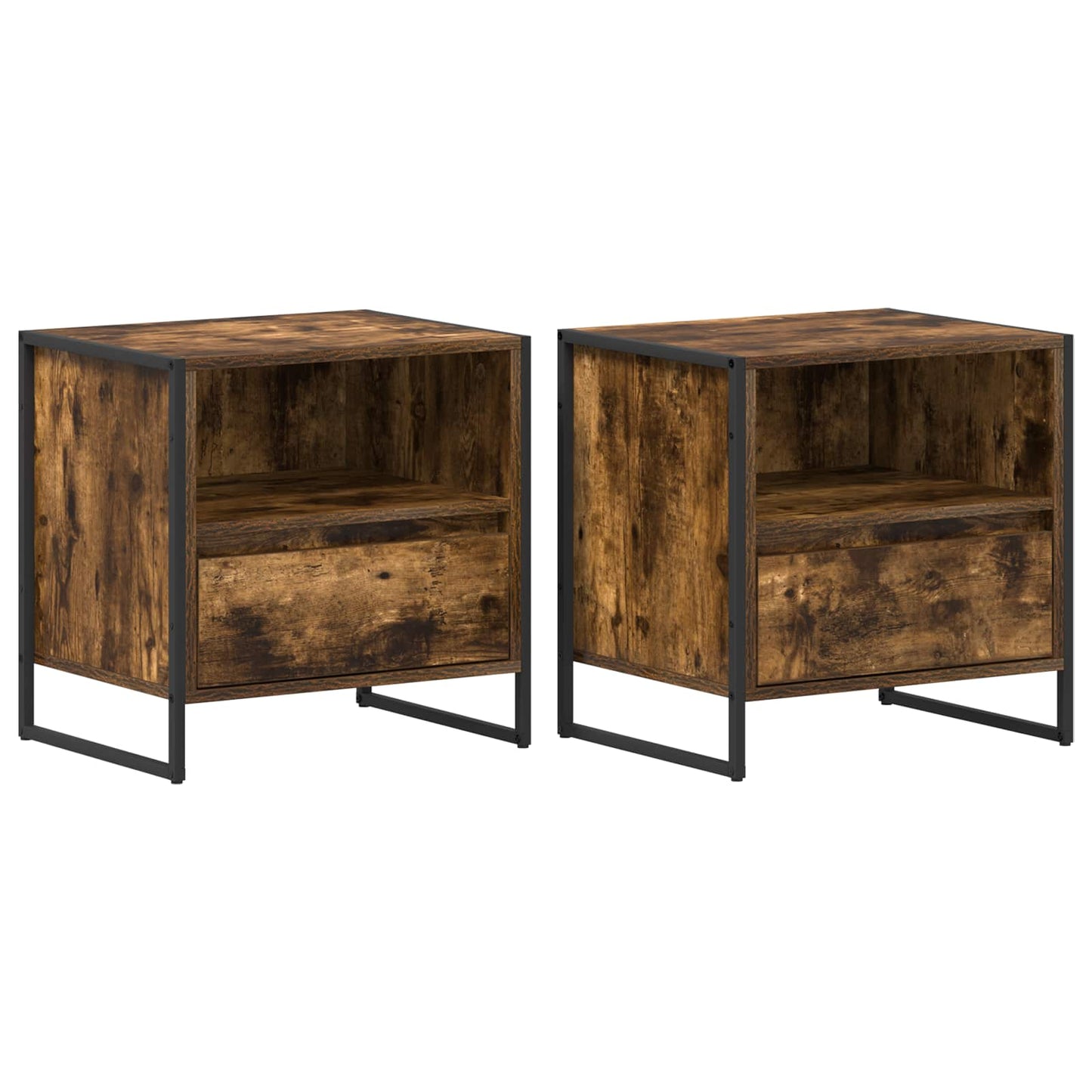 Comodino con cassetto 2 pcs Quercia Fumosa 50 x 39,5 x 50 cm