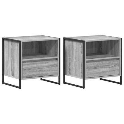 Comodino con cassetto 2 pcs Grigio Sonoma 50 x 39,5 x 50 cm