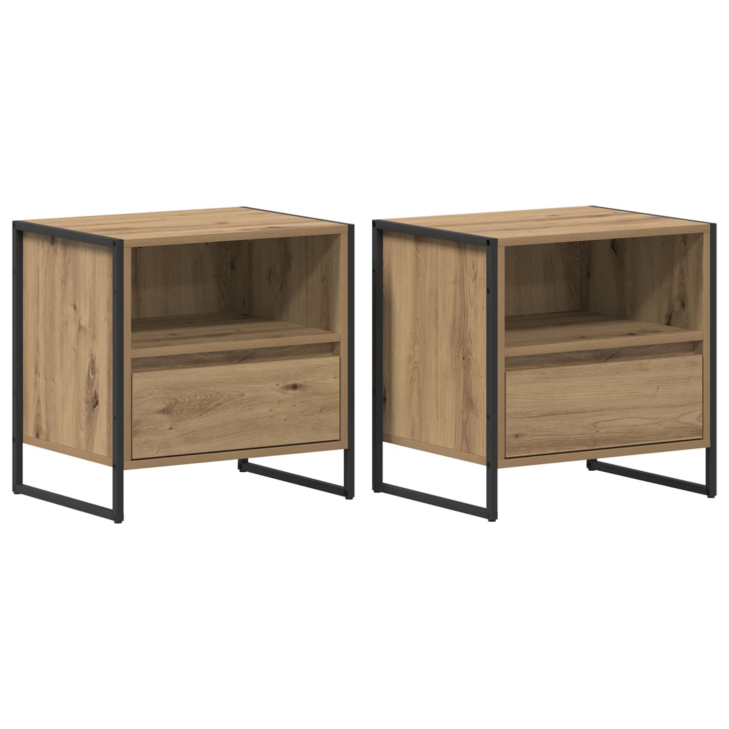 Comodino 2 pcs Rovere Artigianale 50 x 39,5 x 50 cm