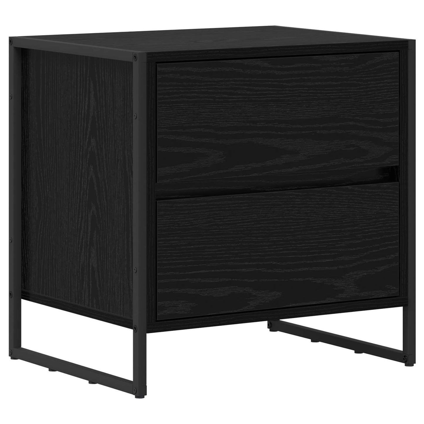 Comodino Rovere Nero 50 x 39,5 x 50 cm Legno multistrato