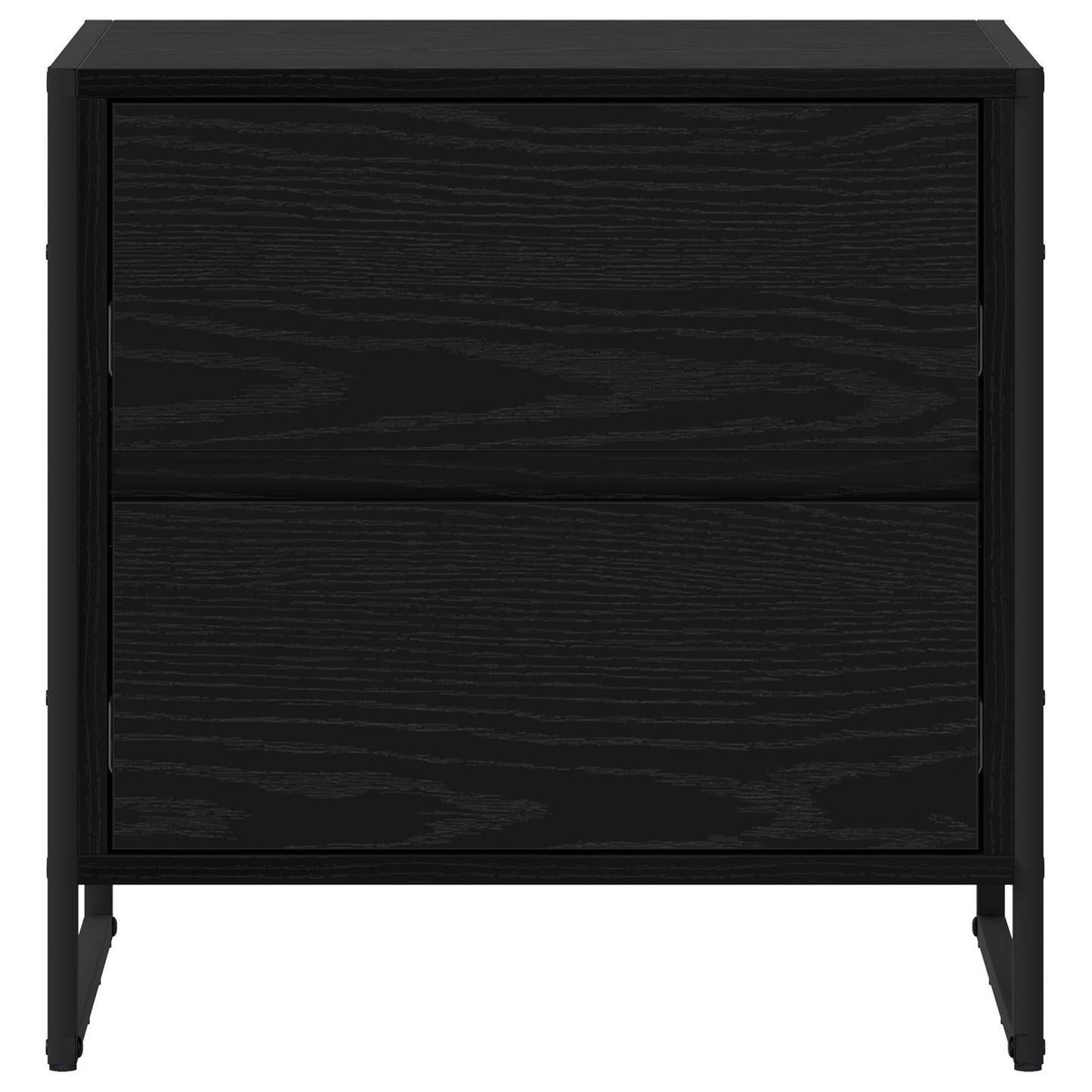 Comodino Rovere Nero 50 x 39.5 x 50 cm Legno multistrato