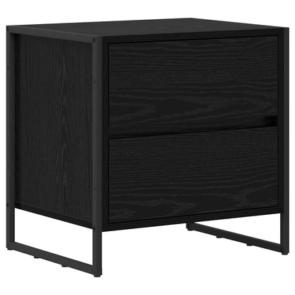 Comodino 2 pcs Rovere Nero 50 x 39,5 x 50 cm Legno multistrato